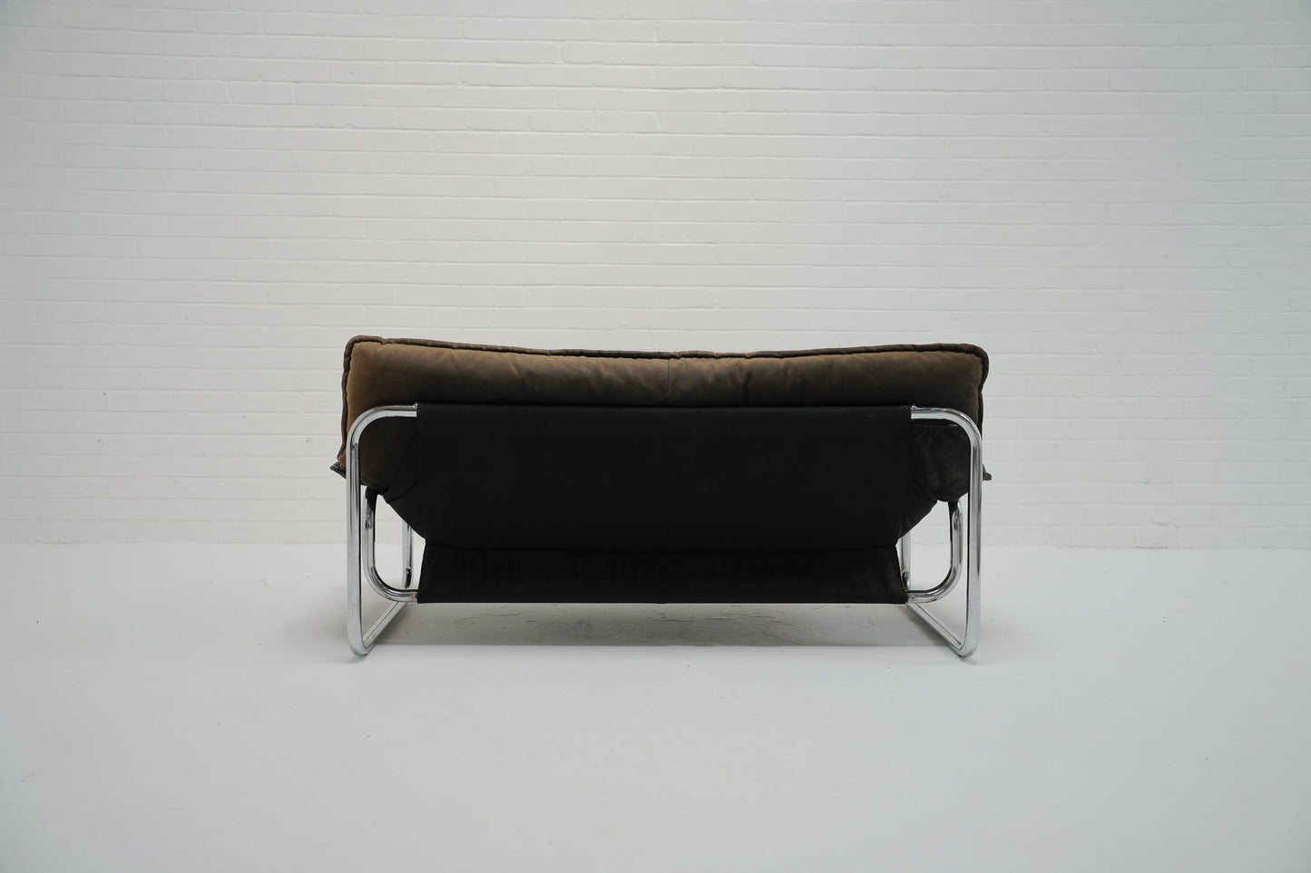 Johan Bertil for IKEA Tubular Frame 1970s Leather Sofa